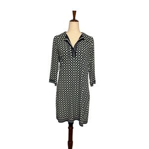 Max Studio Geometric Black & White Shift Dress L